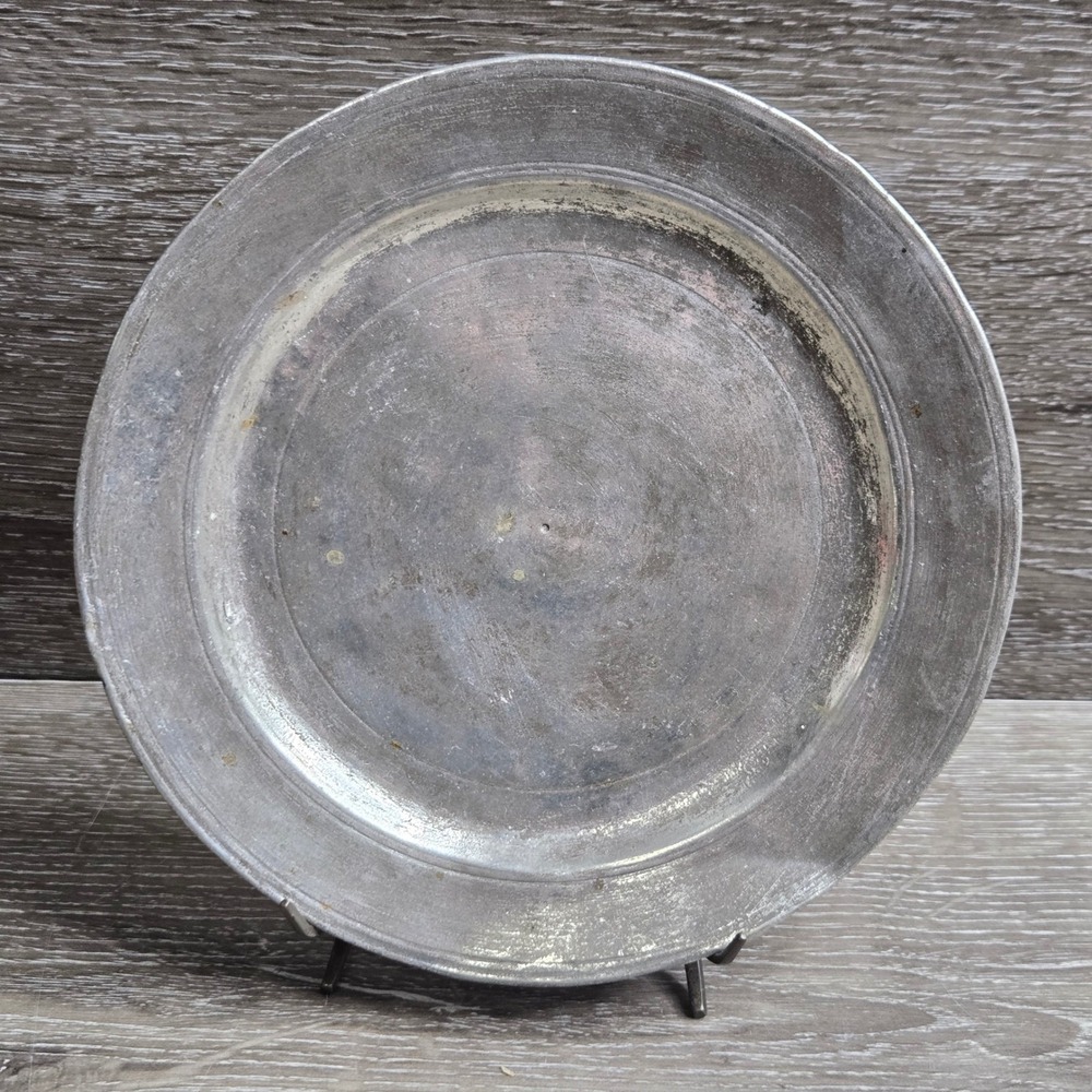 Antique Middle Eastern Hand Hammered Tinned Copper Plate Calligraphy Mark